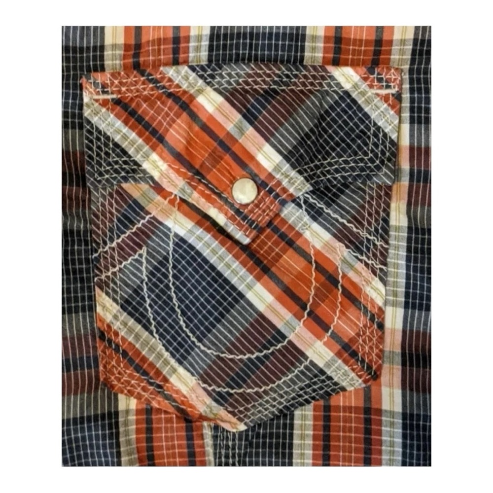 True Religion Western Casual Pearl Button Plaid Button Down Shirt 3XL Y2K - Picture 3 of 5